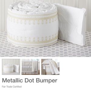 Metallic Dot Crib Bumper — Pottery Barn Kids, new